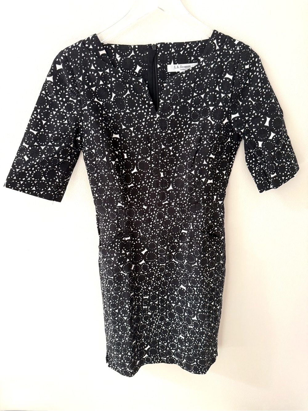 LK BENNETT Black and White Chene Cog dress